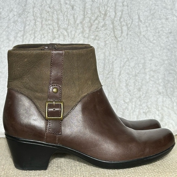 Clarks Shoes - Clarks Womens Ingalls Dover 2-Tone Brown Leather/Suede Ankle Boot Shoes SZ 11M
